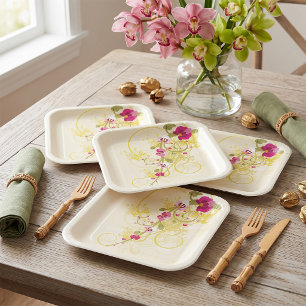 Mooie Bloemen Papieren Bordje