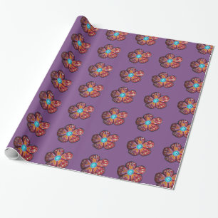 Mooie Bloemen Pat Wrapping Paper, 76 cm x 1,8 m Cadeaupapier
