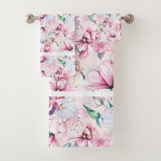 Mooie bloemen patroon bad handdoek (Insitu)