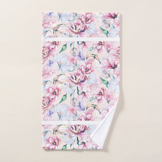 Mooie bloemen patroon bad handdoek (Handdoek)