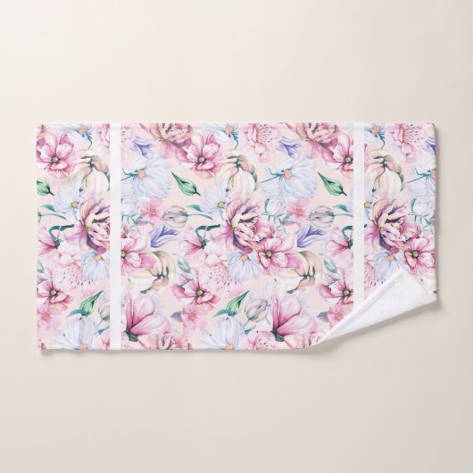 Mooie bloemen patroon bad handdoek (Handdoek)