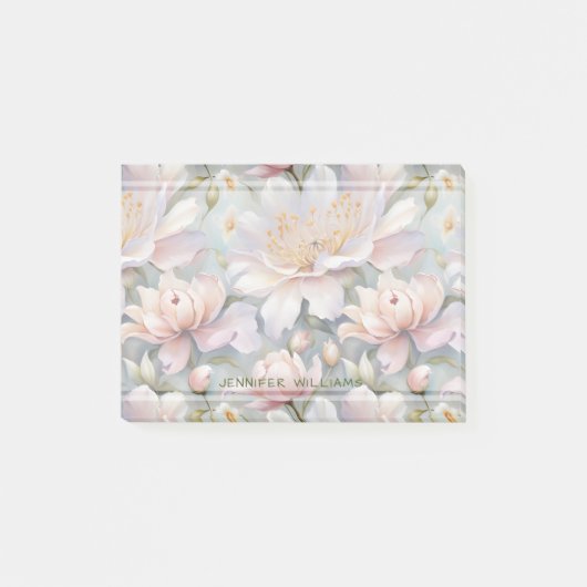Mooie Bloemen Patroon Pioenrozen Bloemig Post-it® Notes (Voorkant)