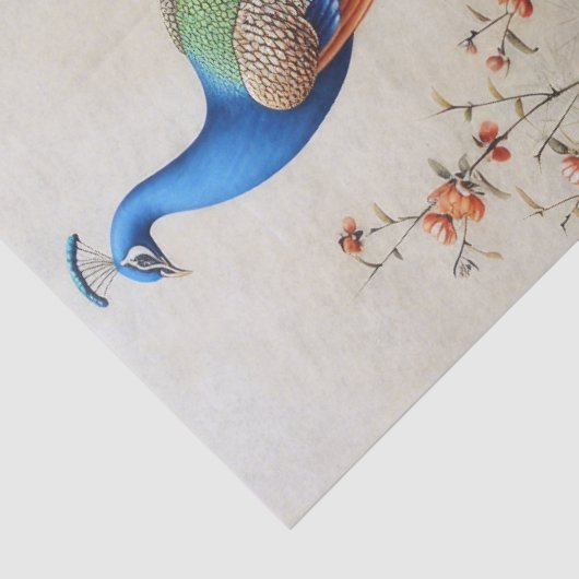 Mooie Bloemen Pauw Decoupage Tissuepapier (Detail)