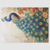 Mooie Bloemen Pauw Decoupage Tissuepapier (Voorkant)