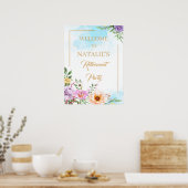 Mooie bloemen Pensionering Party Welkomstbord Poster (Keuken)
