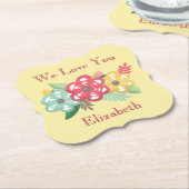Mooie bloemen personaliseren we houden van je kartonnen onderzetters (Gekanteld)