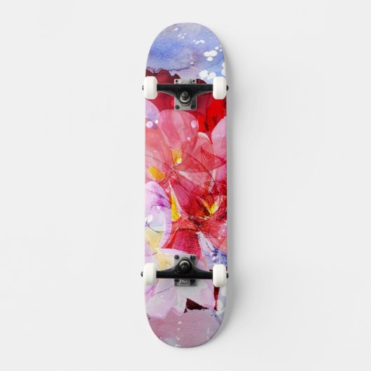 Mooie bloemen persoonlijk skateboard (Voorkant)