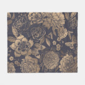 Mooie bloemen pinda's, rozen en vlinders. fleece deken (Voorkant (Horizontaal))