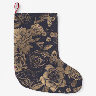Mooie bloemen pinda's, rozen en vlinders. kleine kerstsok