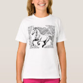 Mooie Bloemen & Pony Paint a T-shirt (Voorkant)