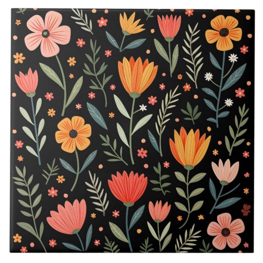  Mooie Bloemen Populair Collectie Tegeltje (Voorkant)