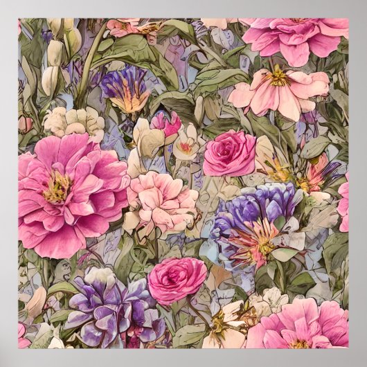 Mooie  bloemen poster (Voorkant)