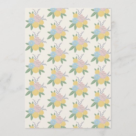 Mooie Bloemen Pram Rustieke Bloemen Baby shower Kaart (Achterkant)