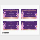 Mooie Bloemen Product Labels Paarse en Roos Goud (Vel)
