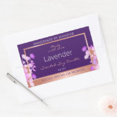 Mooie Bloemen Product Labels Paarse en Roos Goud (Envelop)
