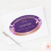 Mooie Bloemen Product Labels Paarse en Roos Goud (Envelop)