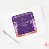 Mooie Bloemen Product Labels Paarse en Roos Goud (Envelop)