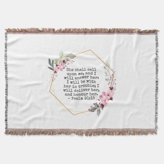 Mooie Bloemen Psalm 91 Gooi Deken (Voorkant)