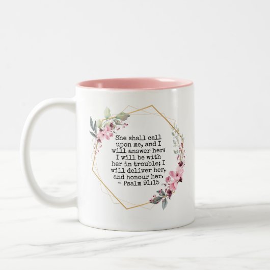 Mooie Bloemen Psalm 91 Koffie Mok (Links)