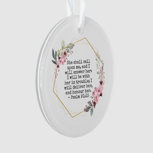 Mooie Bloemen Psalm 91 Ornament (voorkant)