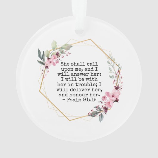 Mooie Bloemen Psalm 91 Ornament (achterkant)