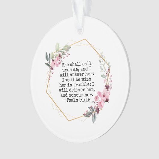 Mooie Bloemen Psalm 91 Ornament (voorkant)