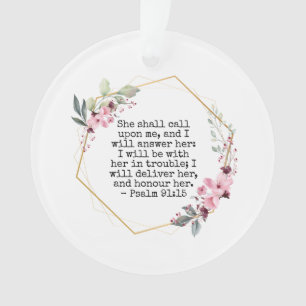 Mooie Bloemen Psalm 91 Ornament