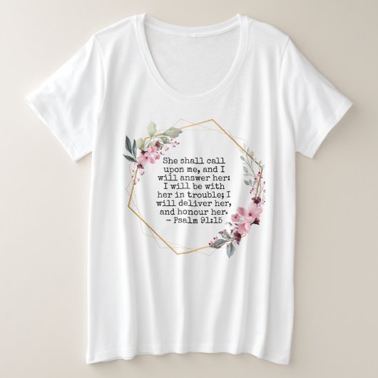 Mooie Bloemen Psalm 91 T-shirt (Design voorkant)