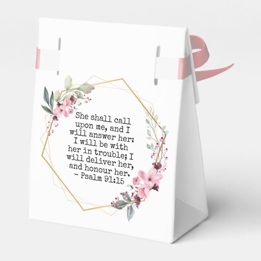 Mooie bloemen psalm 91 voordoos bedankdoosjes (Achterkant)