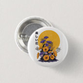 mooie Bloemen Ronde Button 3,2 Cm (Voorkant /achterkant)