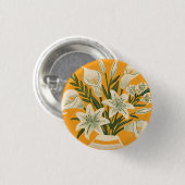 Mooie Bloemen Ronde Button 3,2 Cm (Voorkant /achterkant)