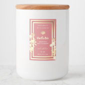 Mooie Bloemen Roze Goud Product Verpakkingsetikett Voedselcontainer Etiket (Voorkant)
