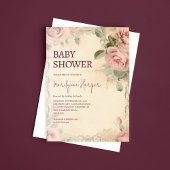 Mooie Bloemen  Rozen Baby shower Kaart
