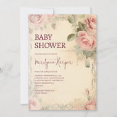 Mooie Bloemen  Rozen Baby shower Kaart (Voorkant)