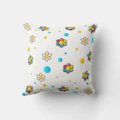 Mooie bloemen schattig patroon voor Kinderkamer Kussen (Achterkant)