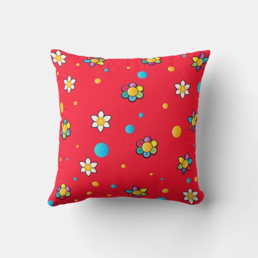 Mooie bloemen schattig patroon voor Kinderkamer Kussen (Achterkant)