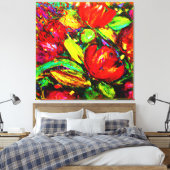 "Mooie bloemen" — Schudkunst — Nu kopen Canvas Afdruk (Insitu (Slaapkamer))