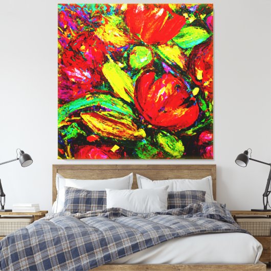 "Mooie bloemen" — Schudkunst — Nu kopen Canvas Afdruk (Insitu (Slaapkamer))
