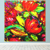 "Mooie bloemen" — Schudkunst — Nu kopen Canvas Afdruk (Insitu (Houten vloer))