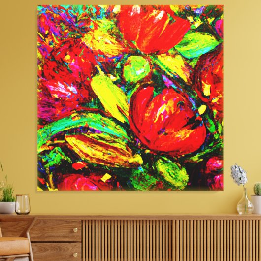 "Mooie bloemen" — Schudkunst — Nu kopen Canvas Afdruk (Insitu (Woonkamer))