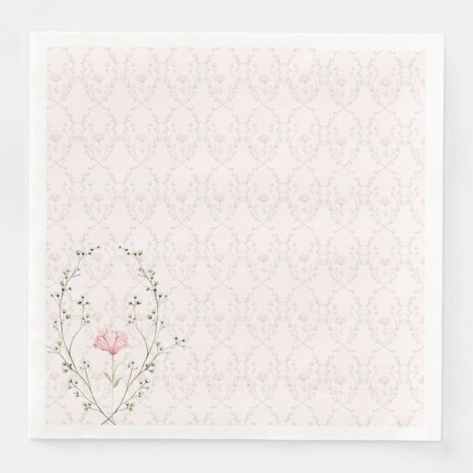 Mooie bloemen  servet (Voorkant)