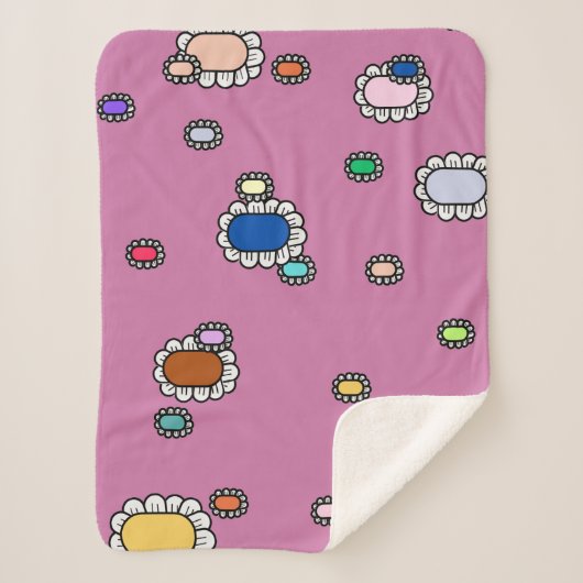 mooie bloemen sherpa deken (Voorkant)