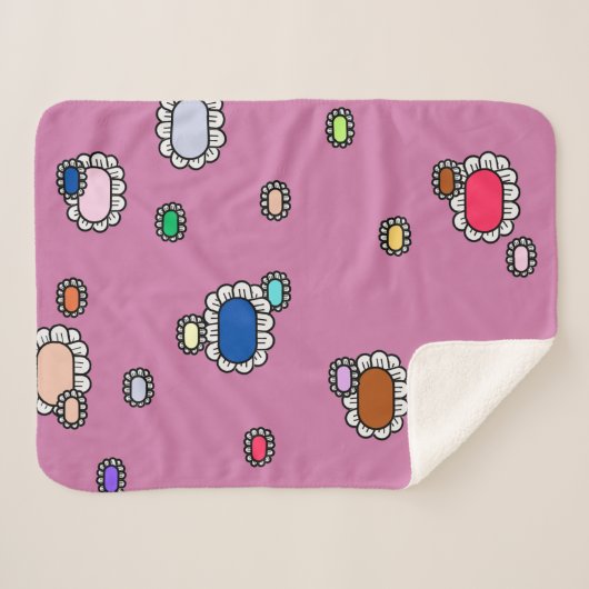 mooie bloemen sherpa deken (Voorkant (horizontaal))