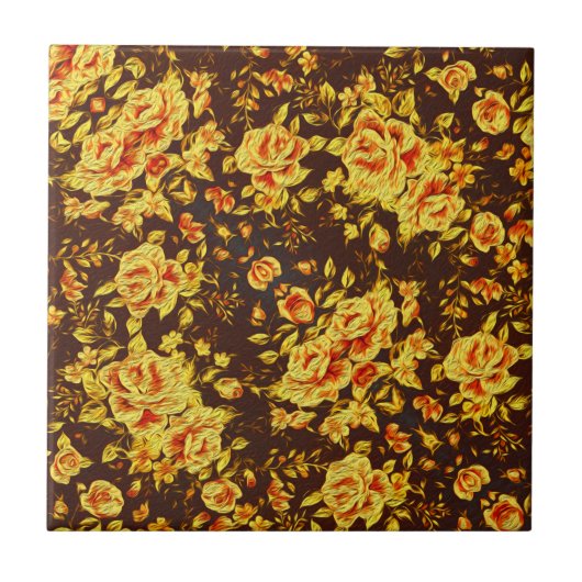 Mooie  bloemen tegeltje (Voorkant)