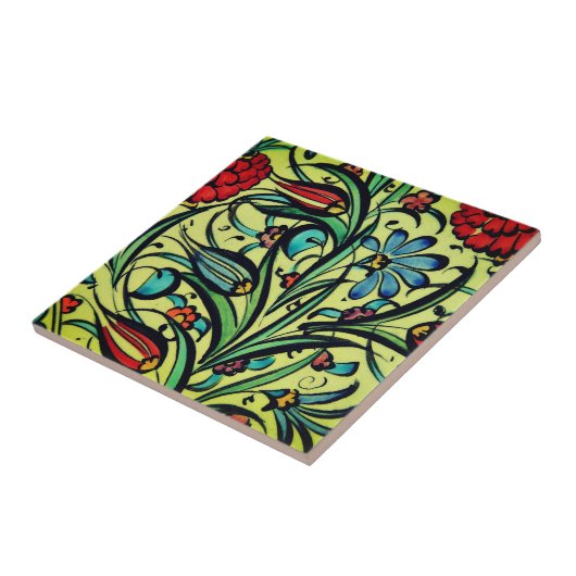 Mooie  bloemen tegeltje (Zijkant)