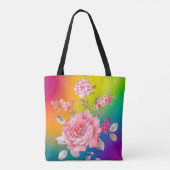 Mooie bloemen tote bag (Achterkant)