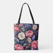 Mooie bloemen tote bag (Achterkant)
