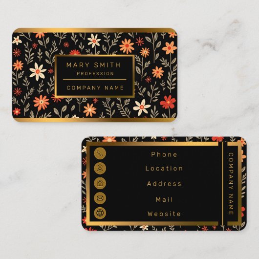  Mooie Bloemen Trendy Collectie Visitekaartje (Voorkant / Achterkant)