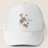 Mooie bloemen trucker pet (Voorkant)