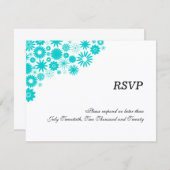Mooie bloemen turquoise RSVP / antwoordkaarten Kaart (Voorkant / Achterkant)